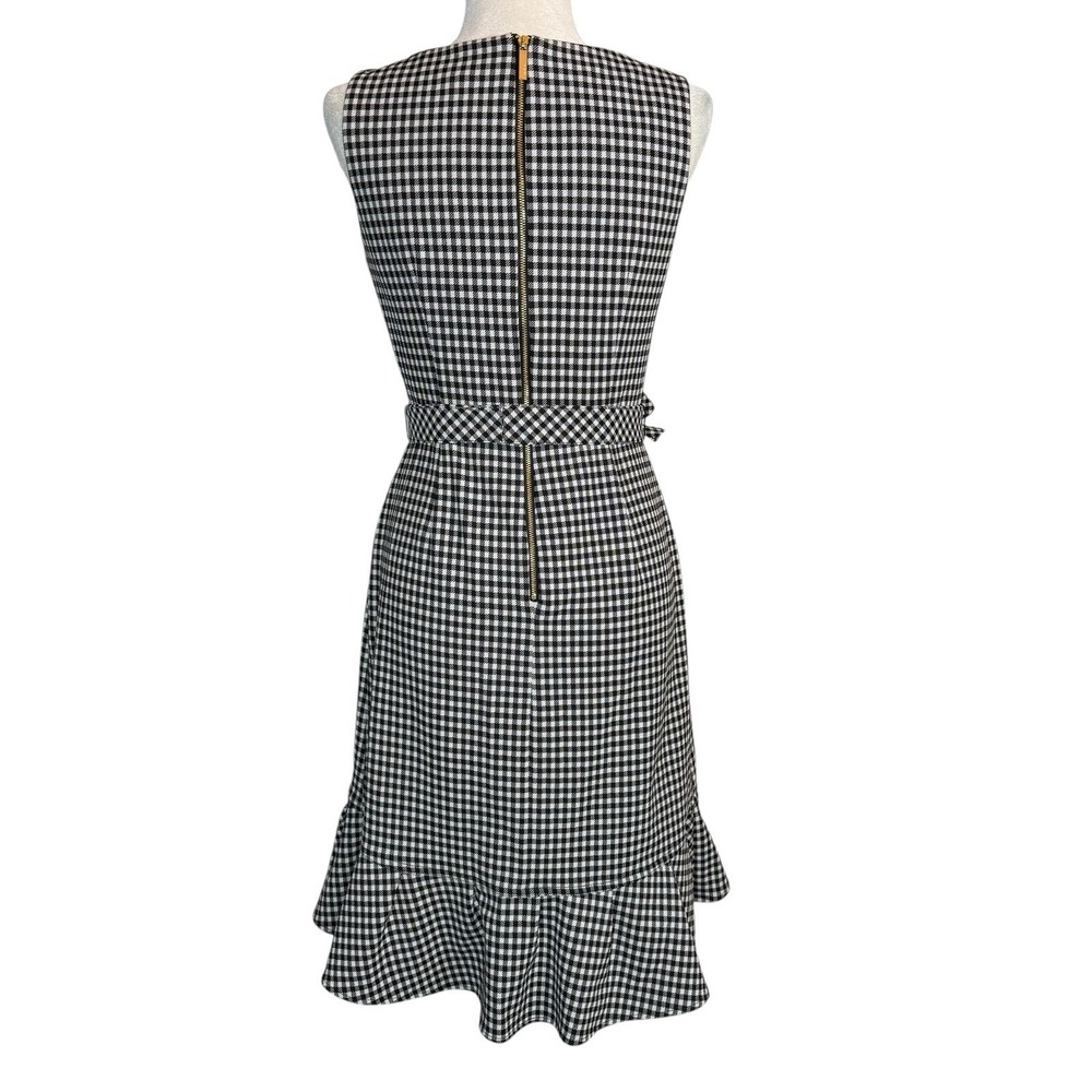 NWOT Calvin Klein Dress 4 Gingham Sleeveless Flounce‎ Ruffle Asymmetrical Career - Picture 6 of 10